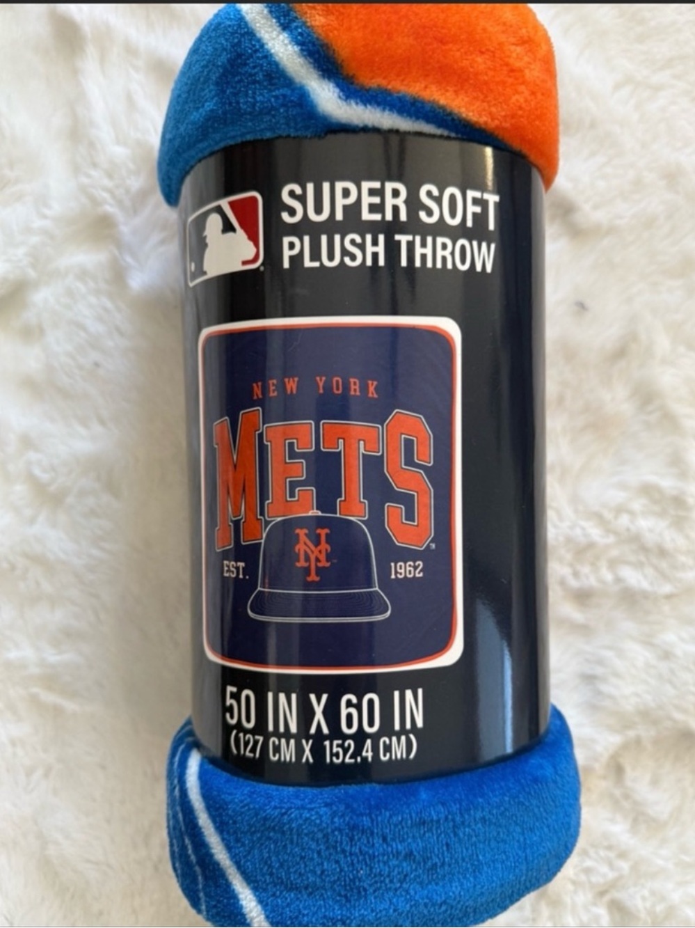 NWT MLB New York Mets Vintage Arch Super Plush Throw Blanket